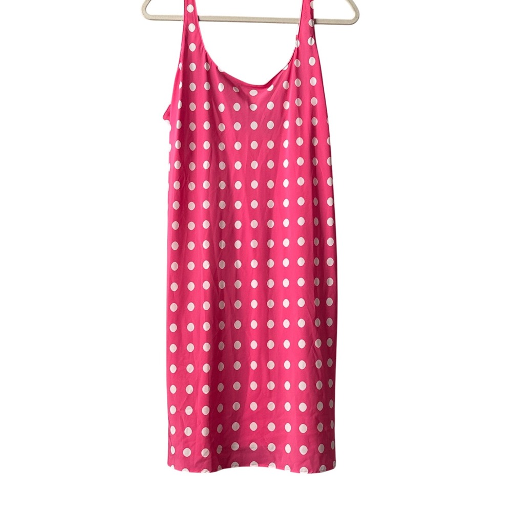 Natori Pink Polka Dot Chemise Slip Nightgown Dress Size Small Silky‎ Sleepwear